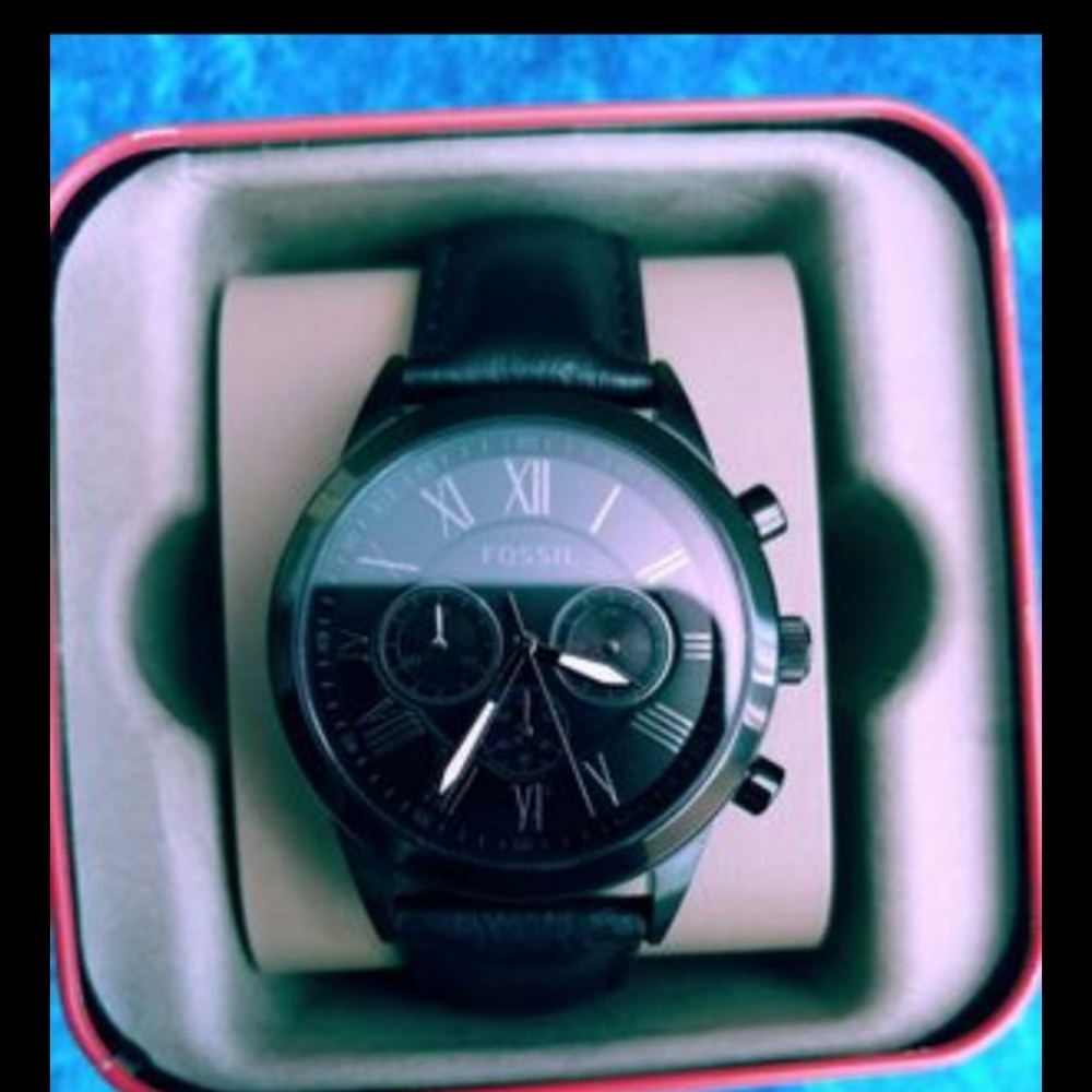 Leather fossil watch